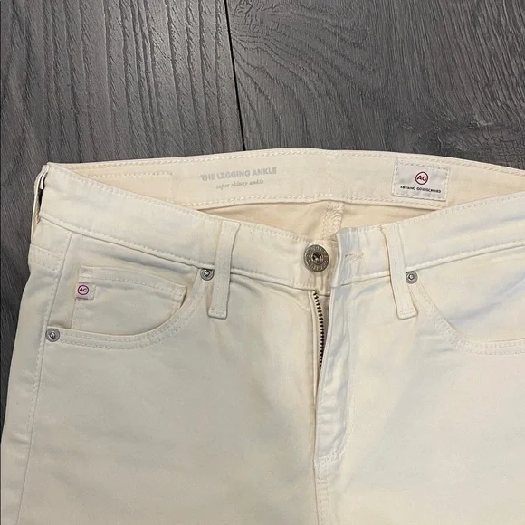 AG Adriano Goldschmied Cream Skinny Leather Pants - Picture 2 of 4